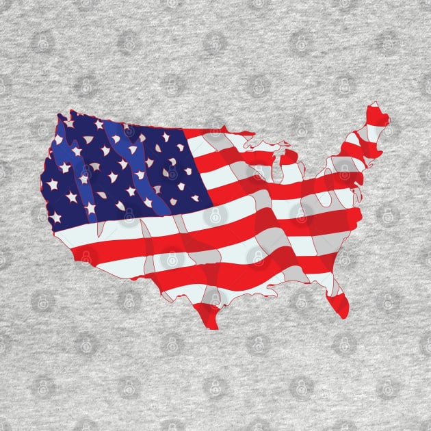 American Flag Map of United States by PrintArtdotUS